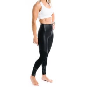 ZYIA Black Reflective Metallic Light n Tight Leggings